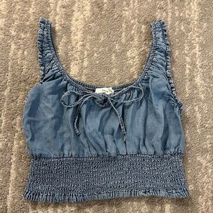 Blue Crop Top and Tie